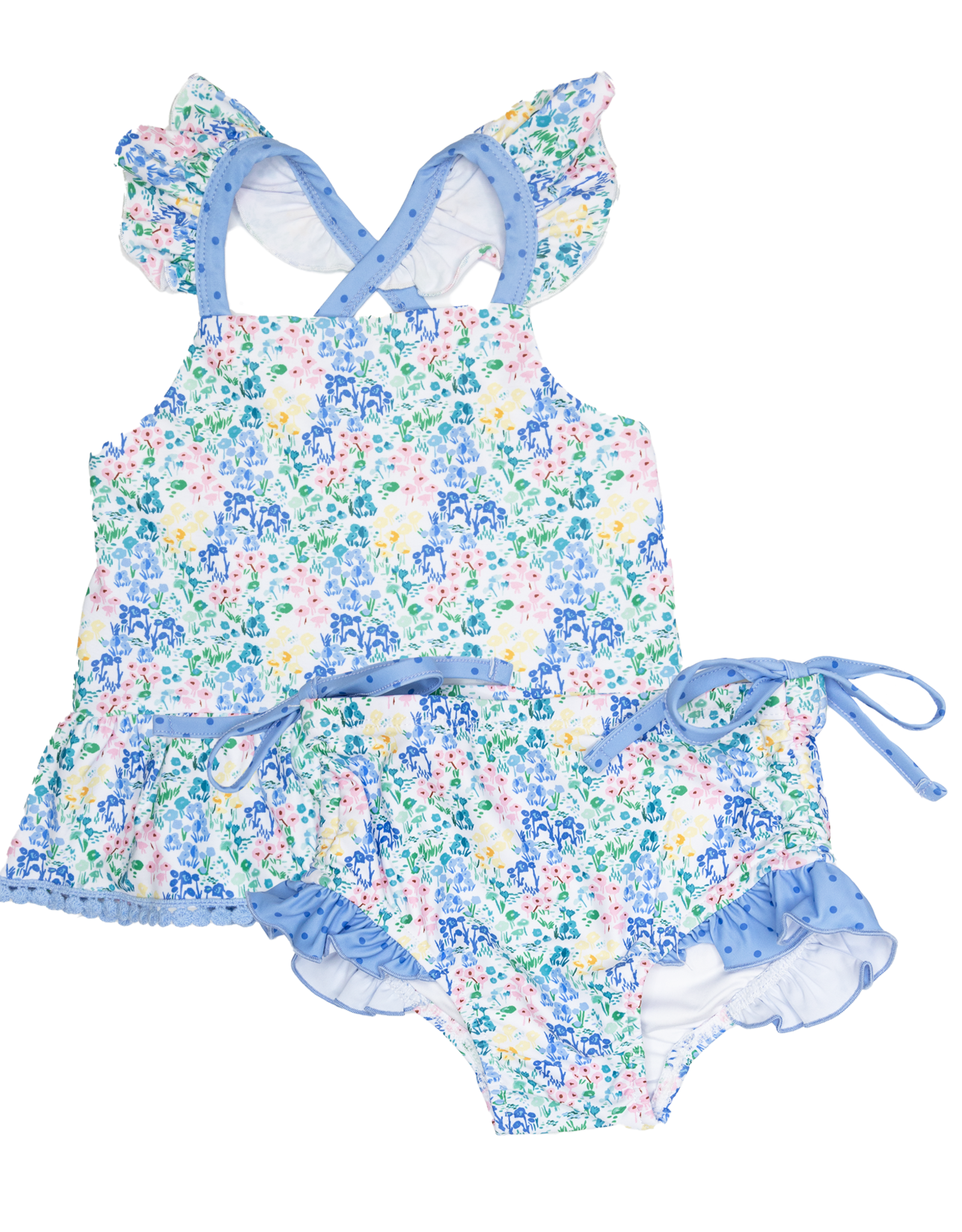 Swoon Baby 2414 Tunic Blue Floral 2 pc Swimsuit