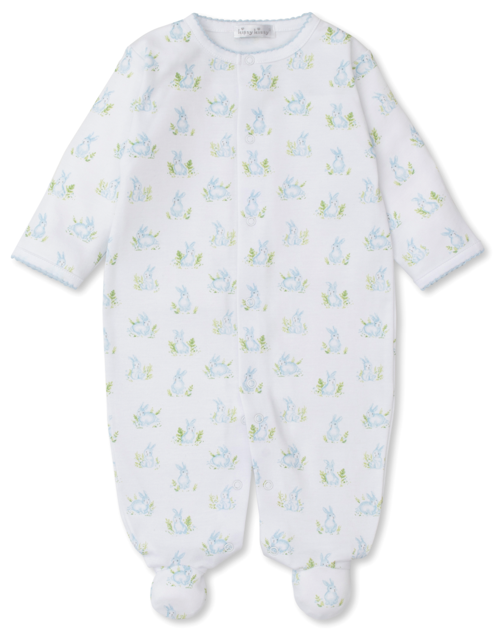 Kissy Kissy Cottontail Hollows Footie Blue