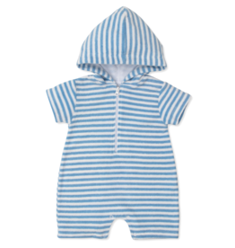 Kissy Kissy Cabana Terry Stripes Romper Light Blue