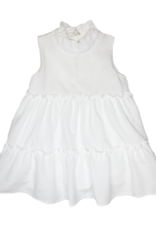 Lulu Bebe LBS24 White Stripe Tier Dress