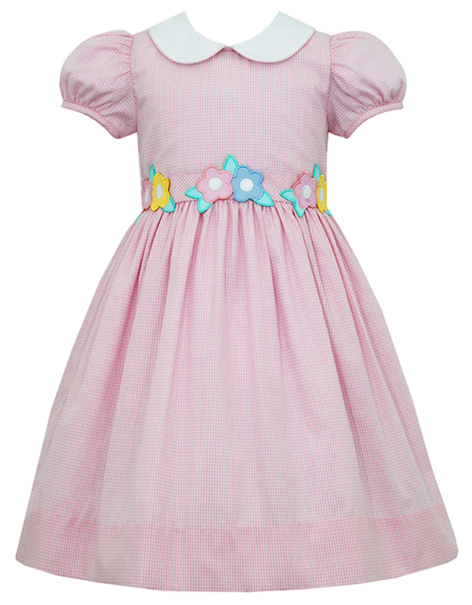 Claire and Charlie 5003D Pink Gingham Flower Dress