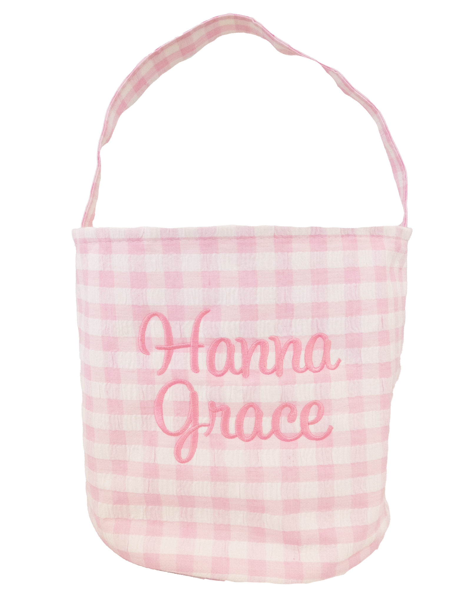 Zsa Zsa & Lolli ZZL Gingham Bucket w/Embroidery PINK