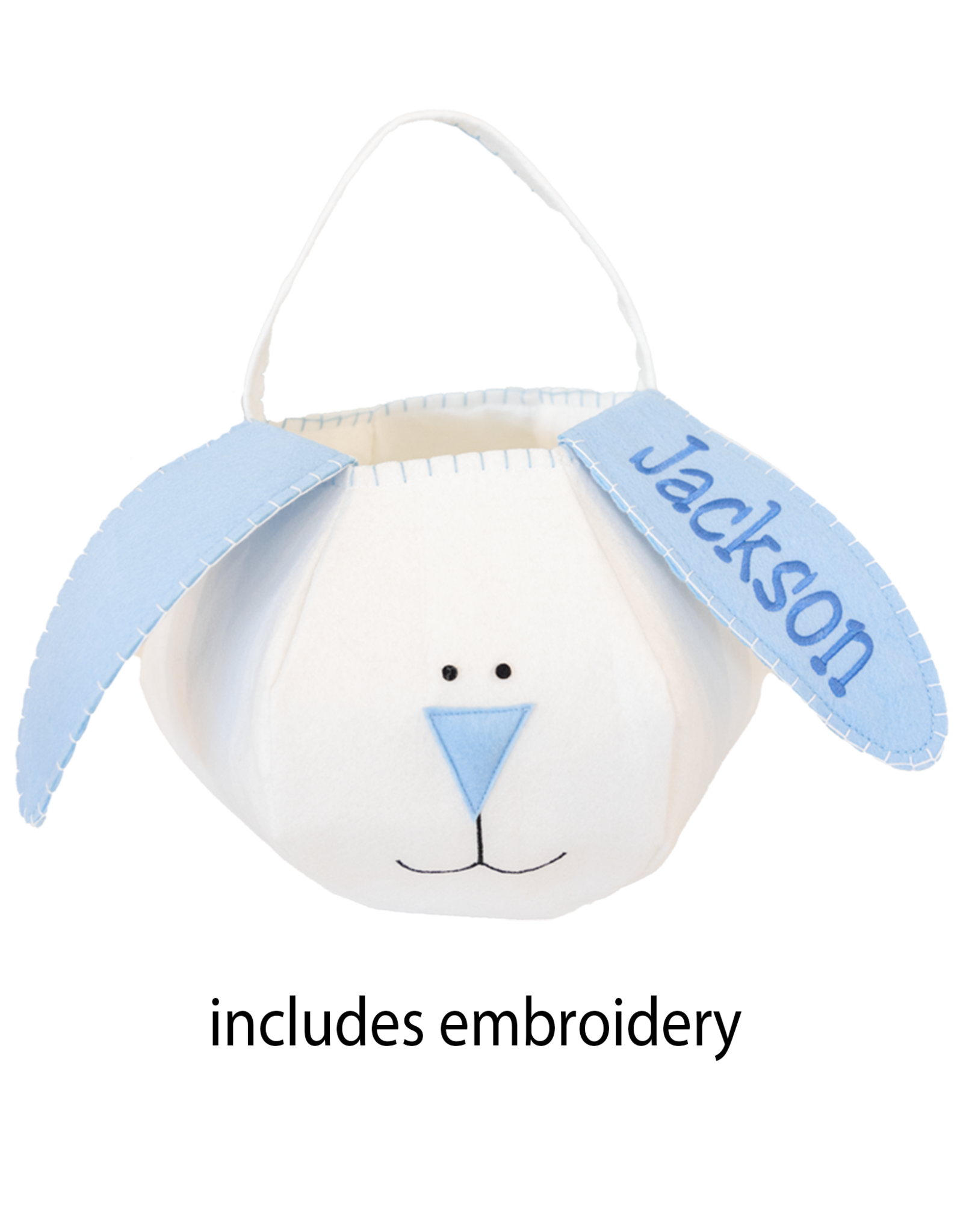 Groovy Holidays BLUE Bunny Basket w/embroidery