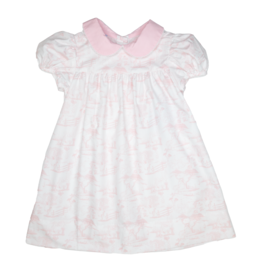 Charming Little One Pink Bunny Toile Dress