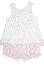James and Lottie JL24 Poppy Pinafore Set Rosebuds and Bows