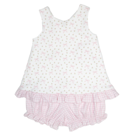 James and Lottie Poppy Pinafore Set Rosebuds and Bows