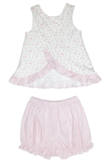 James and Lottie JL24 Poppy Pinafore Set Rosebuds and Bows