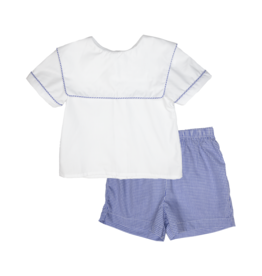 Baby Blessings (12M) Royal Gingham Collar Short Set