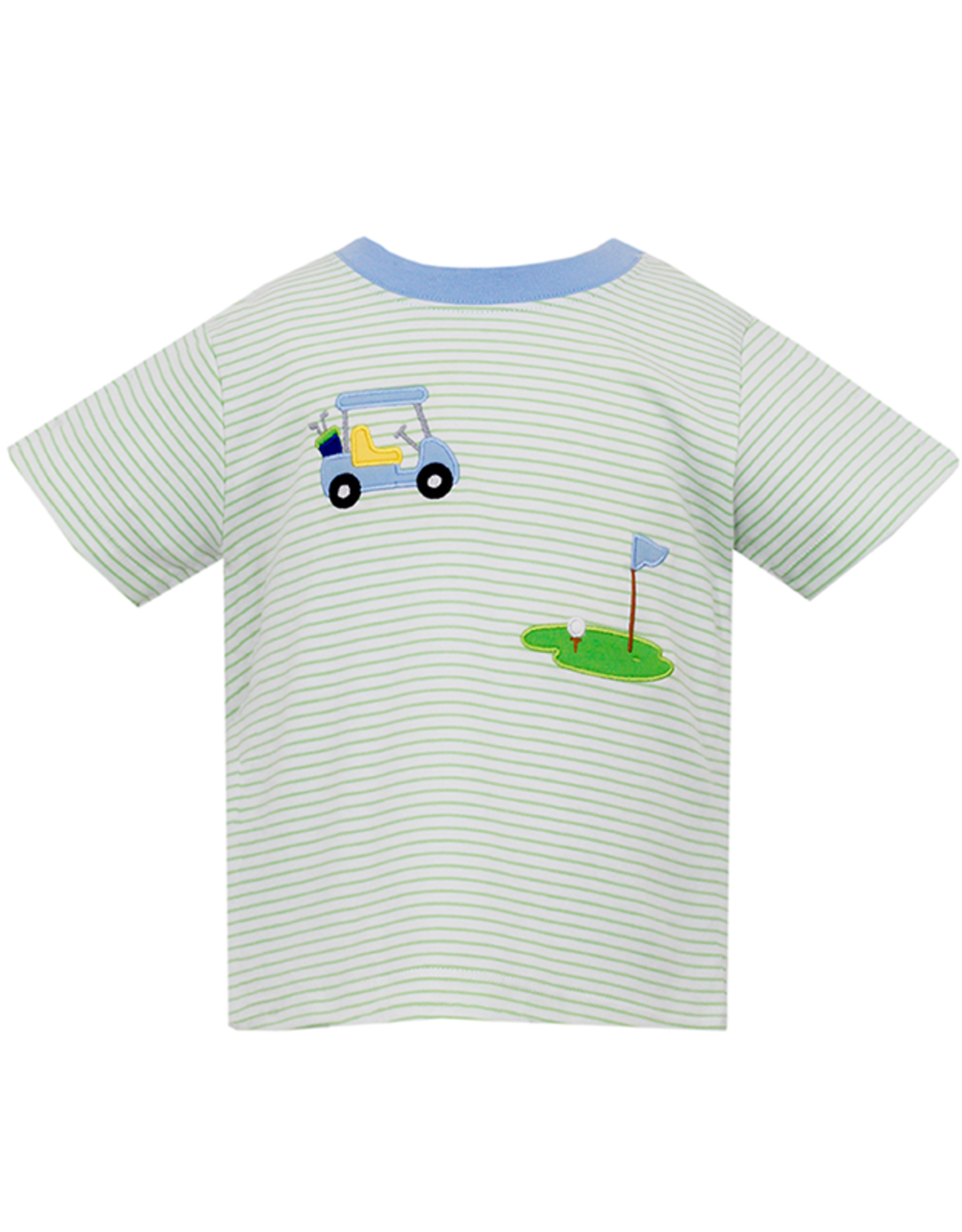 Claire and Charlie 5013P Green Stripe Golf Shirt