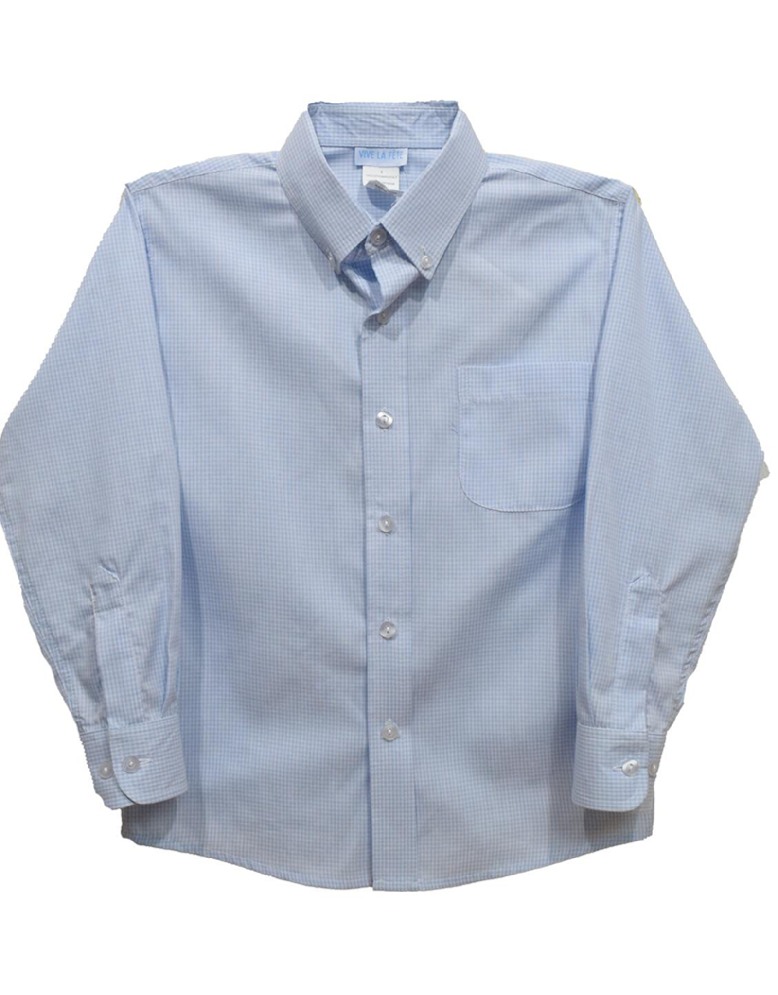 Vive la Fete VFS24 Light Blue Gingham Button Down Shirt