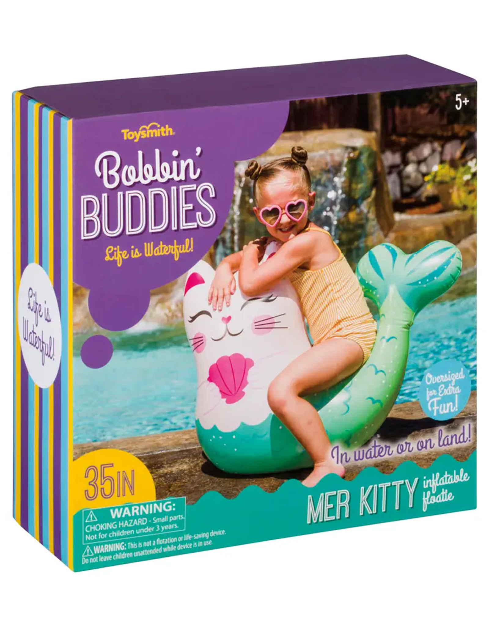 Toysmith Bobbin Buddies Inflatable Kitty Floatie