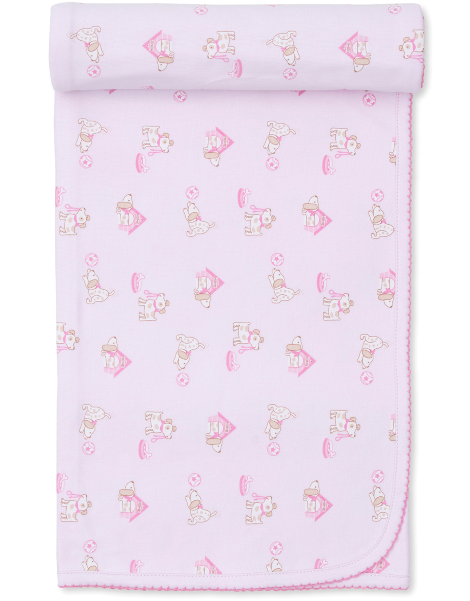 Kissy Kissy Pups in Action  Blanket Pink