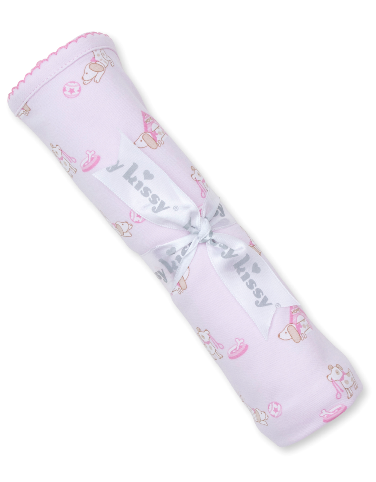 Kissy Kissy Pups in Action  Blanket Pink