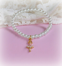 Collectables Stretch Ballerina Bracelet with Tiny Pearls 6"
