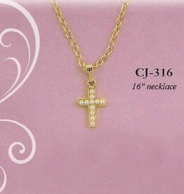 Collectables Pearl Cross Necklace Gold