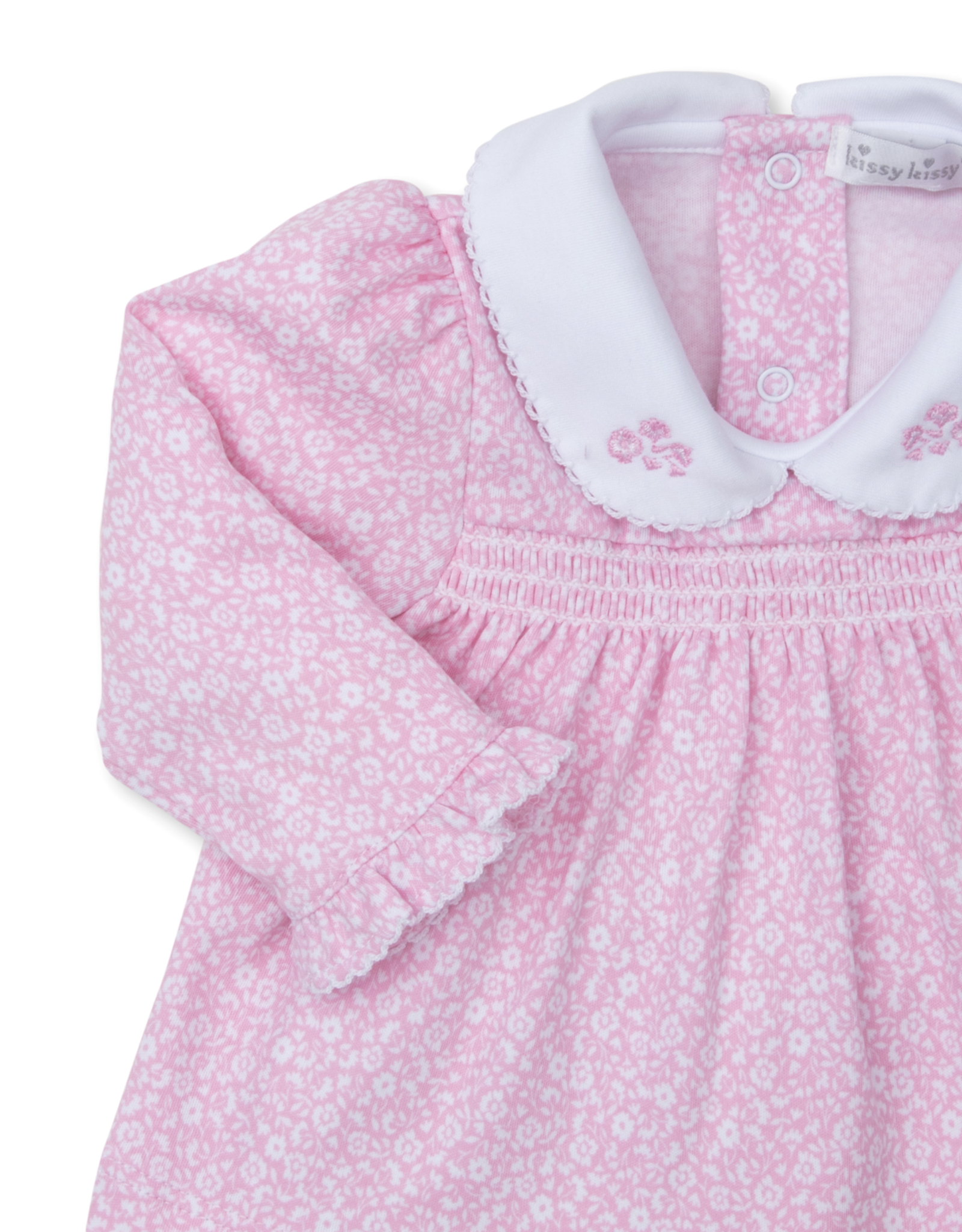 Kissy Kissy Fall Flower Patch Smocked Pant Set Pink