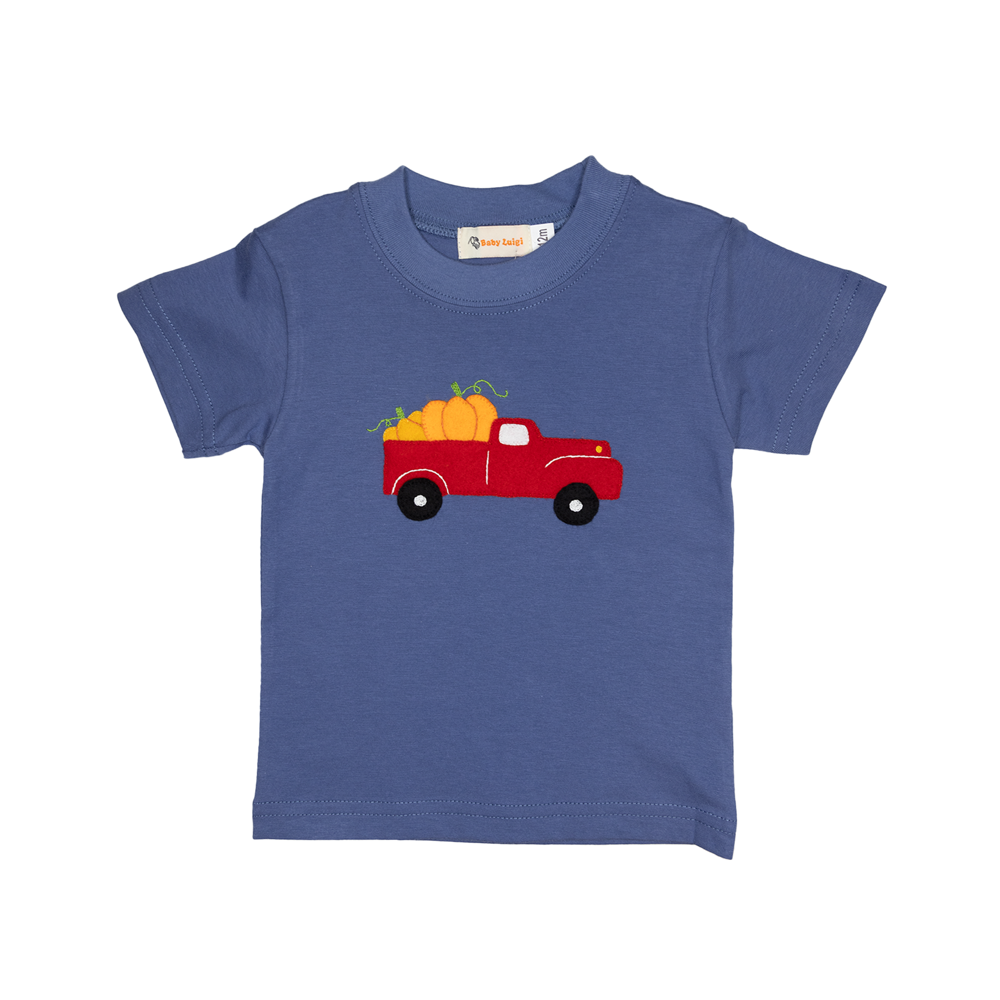 Hello Fall Pumpkin Buffalo Plaid Truck T-Shirt - Women's Graphic Tee | Autumn Thanksgiving Halloween Top