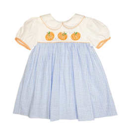 Petit Ami Blue Check Pumpkin Dress