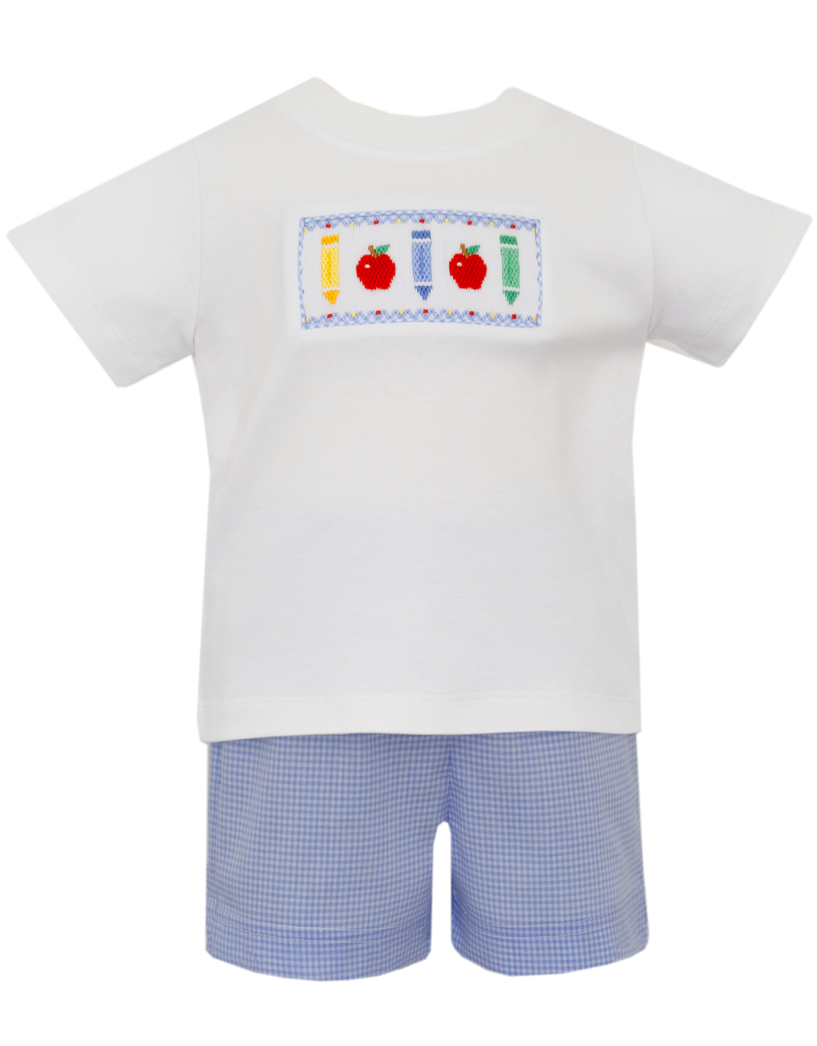 Petit Bebe 115M Back To School Smocked Short Set