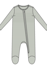 Angel Dear ADF24 2 Way Zipper Footie Green Stripe