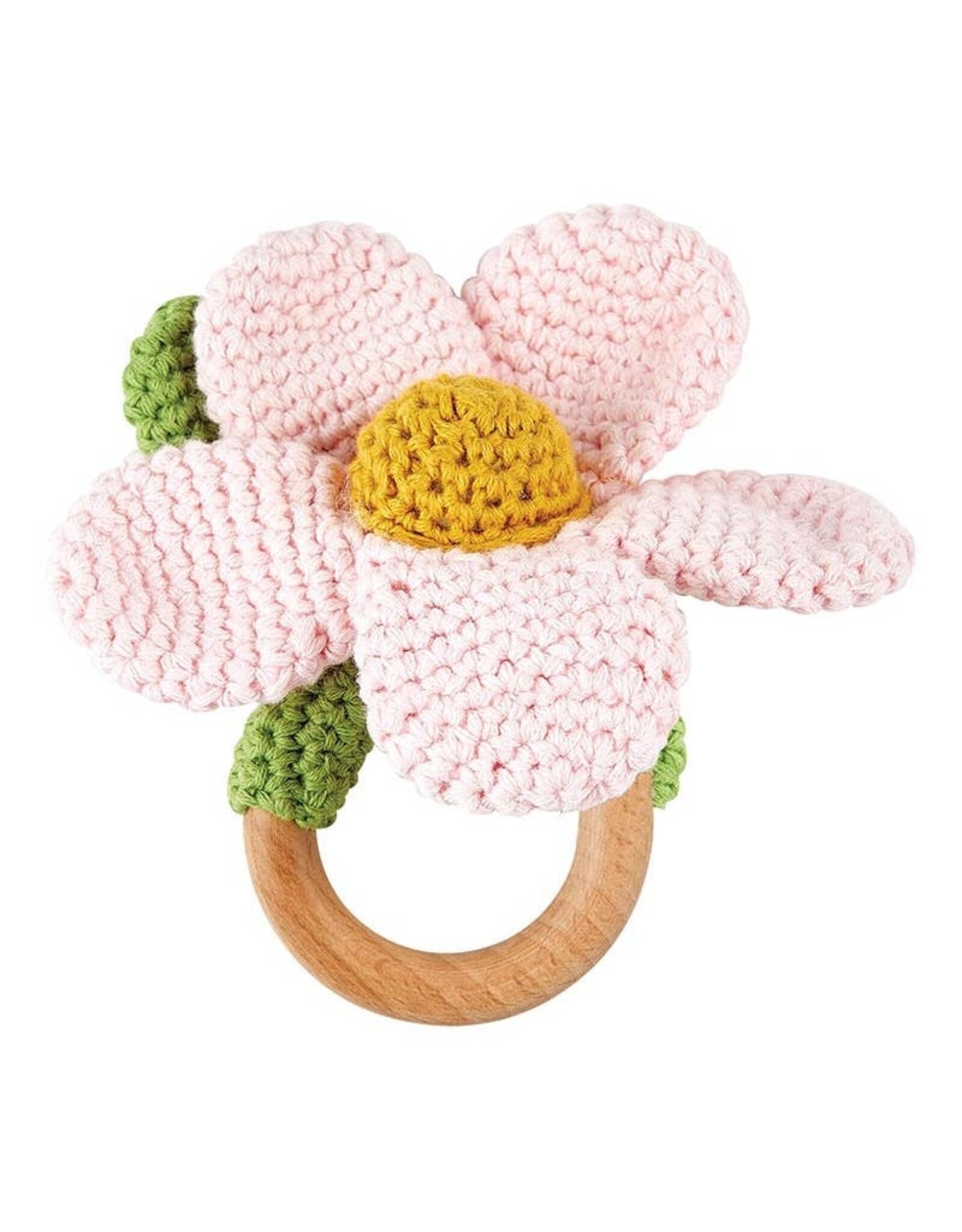 Stephan Baby Pink Daisy Rattle