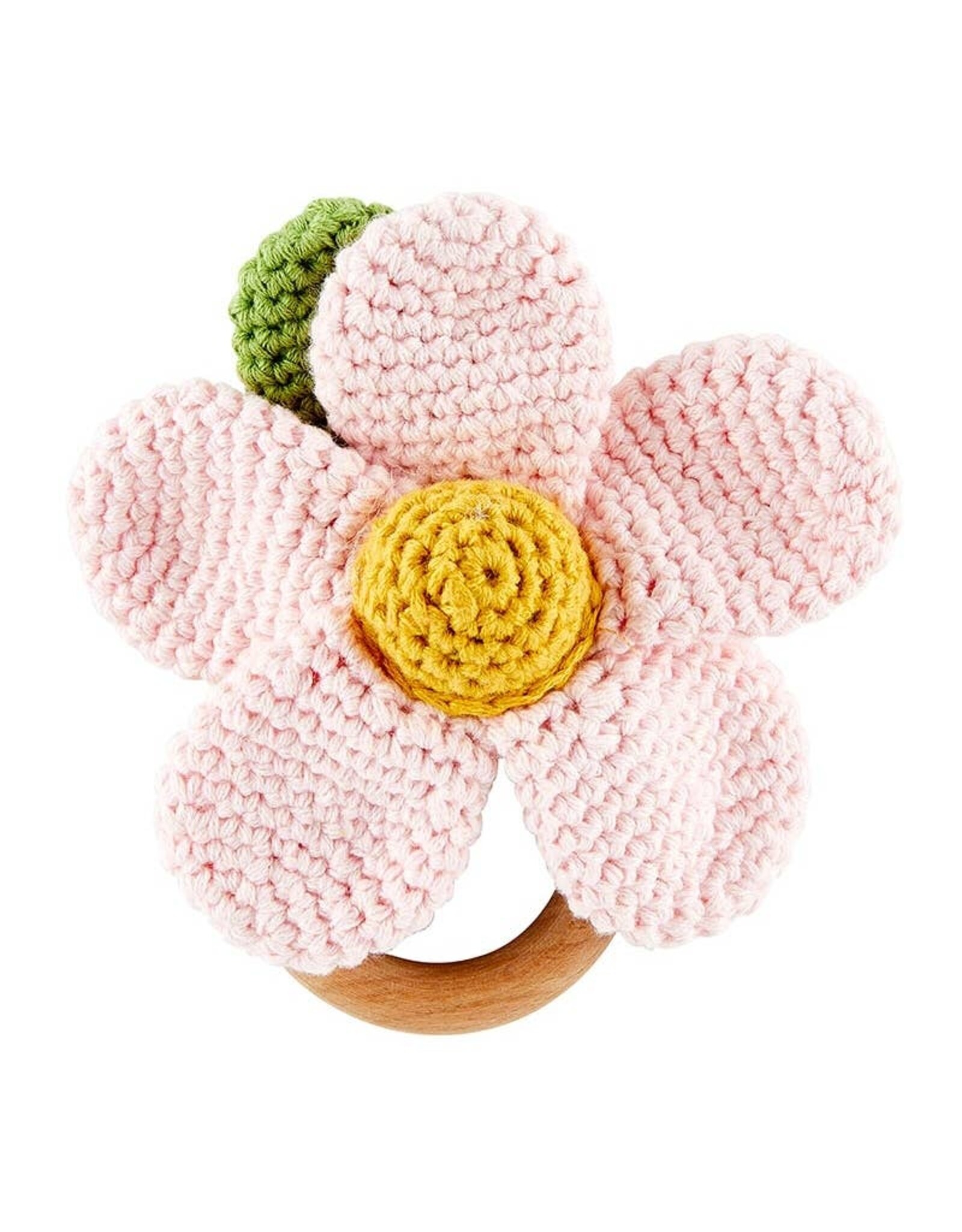 Stephan Baby Pink Daisy Rattle