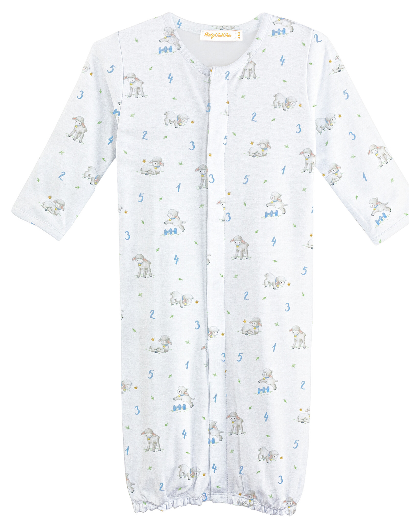 Baby Club Chic BCCF24 Counting Baby Sheep Blue Converter Gown
