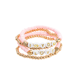 GreatPretenders Pink Love Bracelet Set