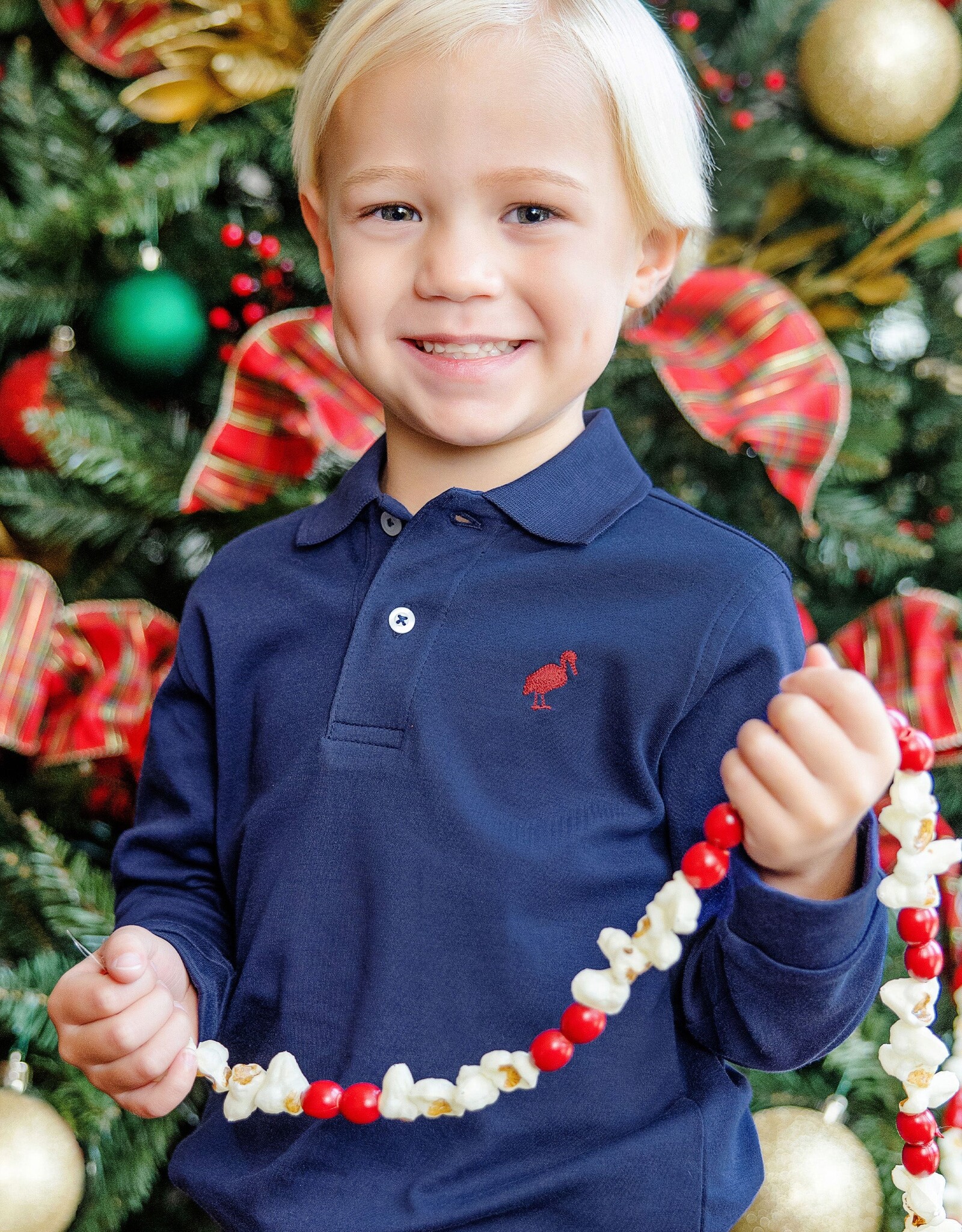 TBBC LS Prim Proper Polo Nantucket Navy/Red