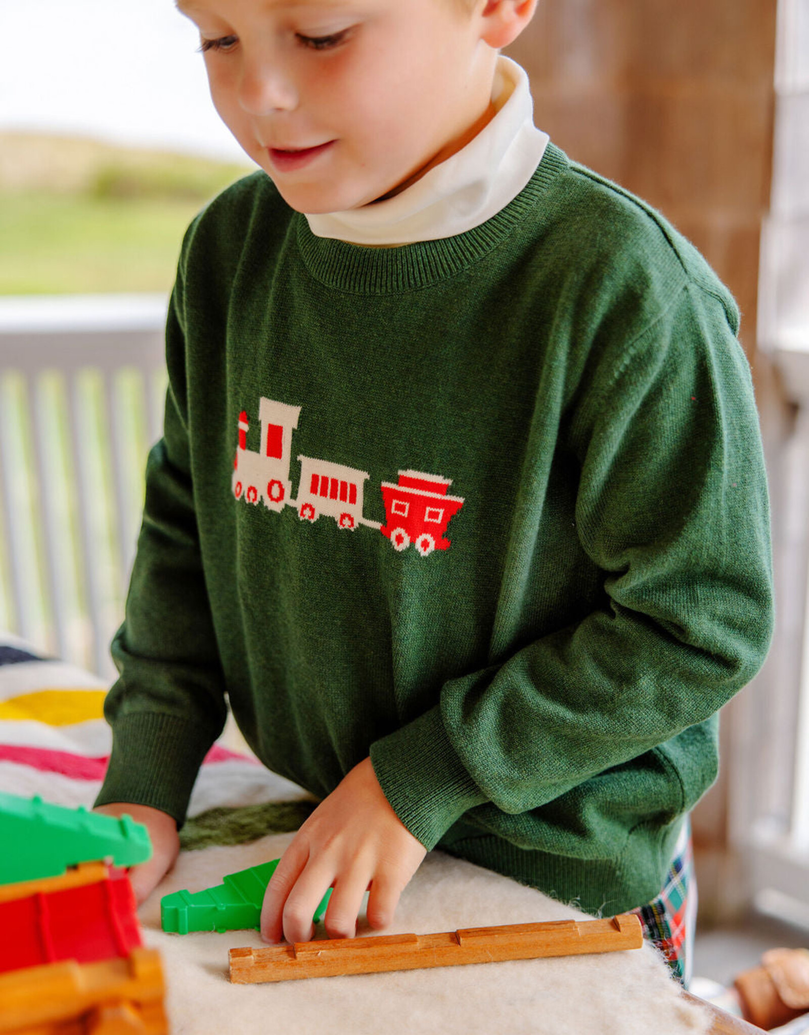TBBC Isaacs Intarsia Sweater Grier Green Train