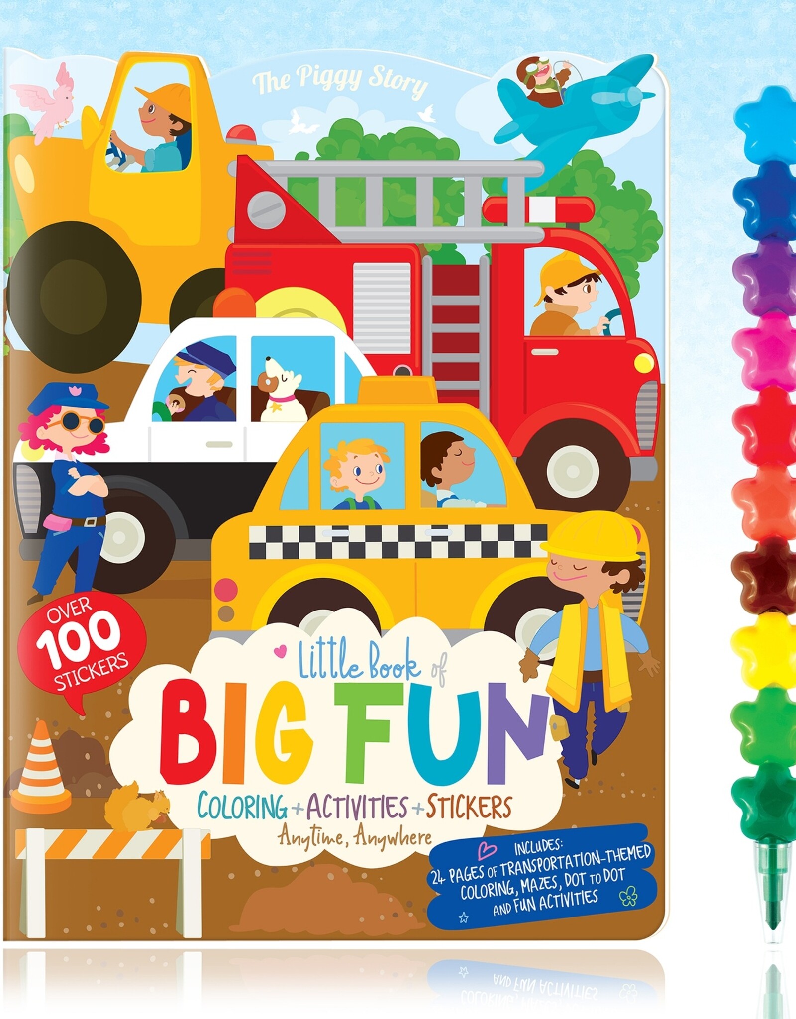 The Piggy Story Crazy Car Town Activity and Coloring Book w/Stickers