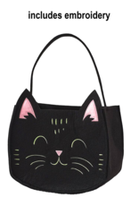 Paper Source Wholesale Black Cat Trick or Treat Bag w/embroidery