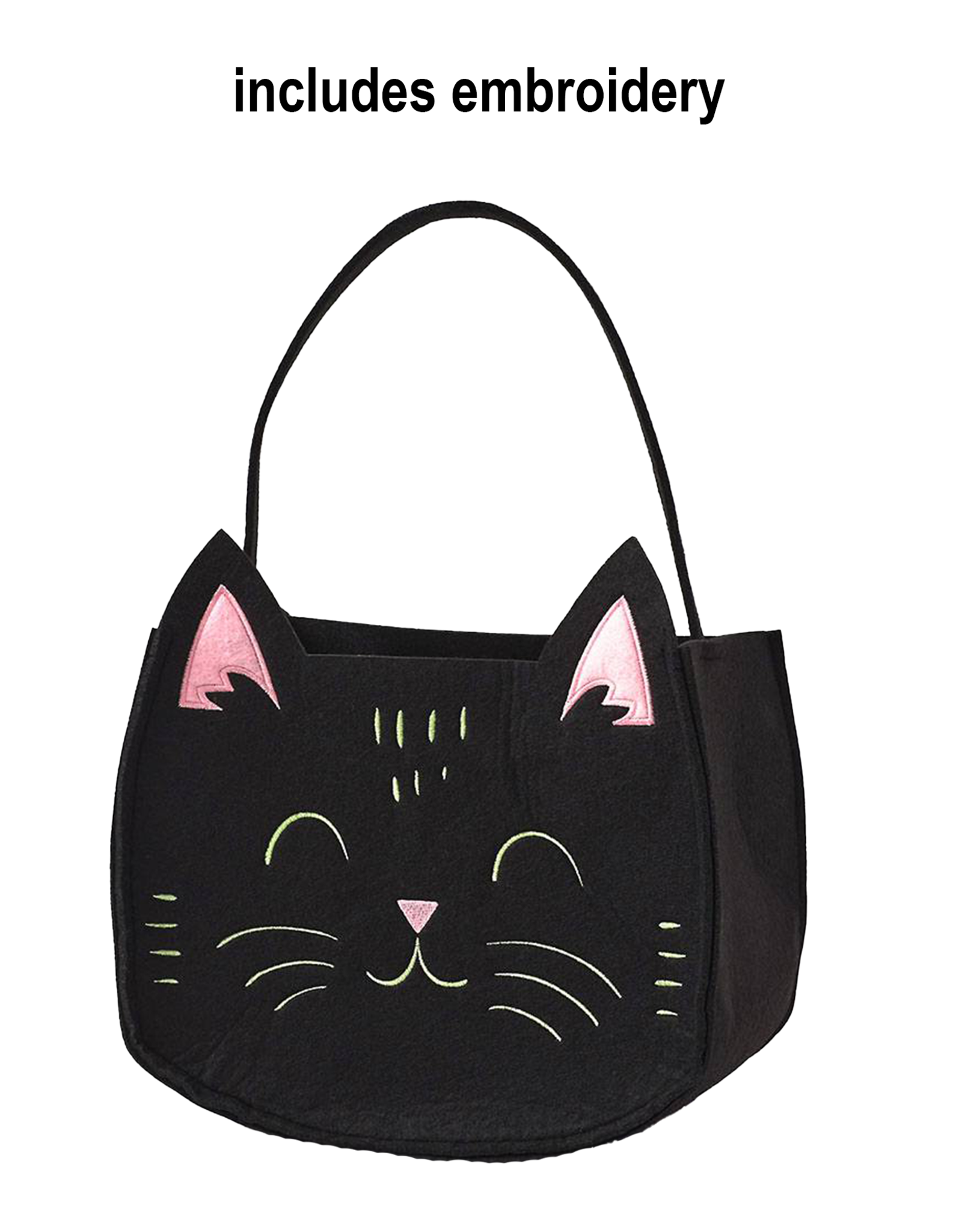 Paper Source Wholesale Black Cat Trick or Treat Bag w/embroidery