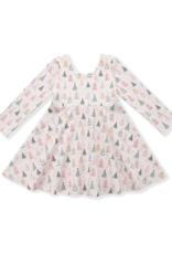 Swoon Baby 2477 Pink Christmas Trees Flair Dress