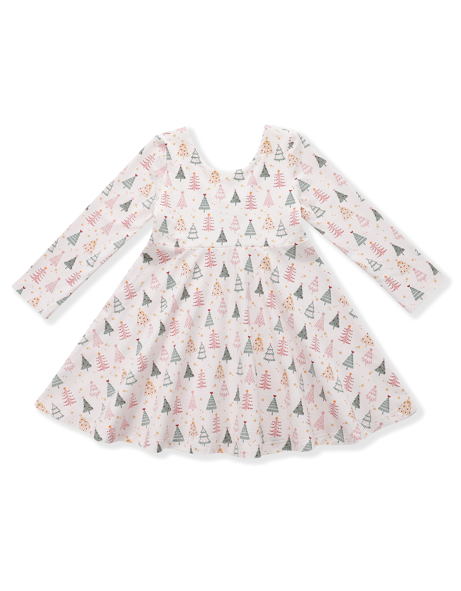 Swoon Baby 2477 Pink Christmas Trees Flair Dress