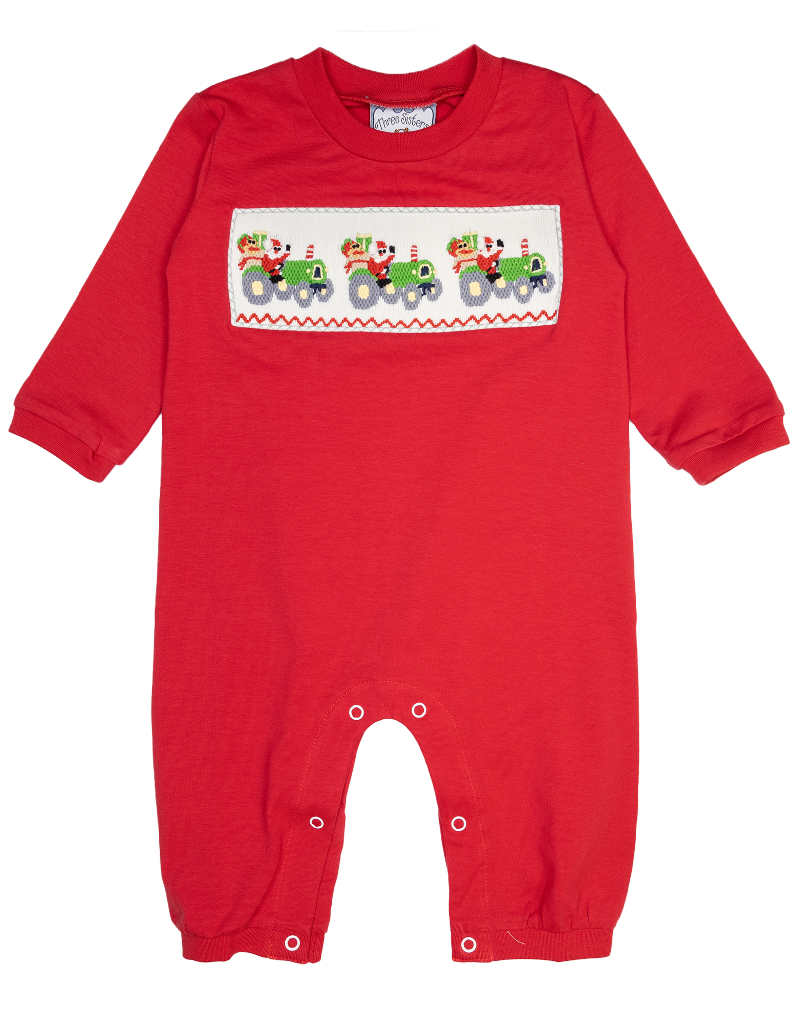Three Sisters 717 Christmas Tractor Romper
