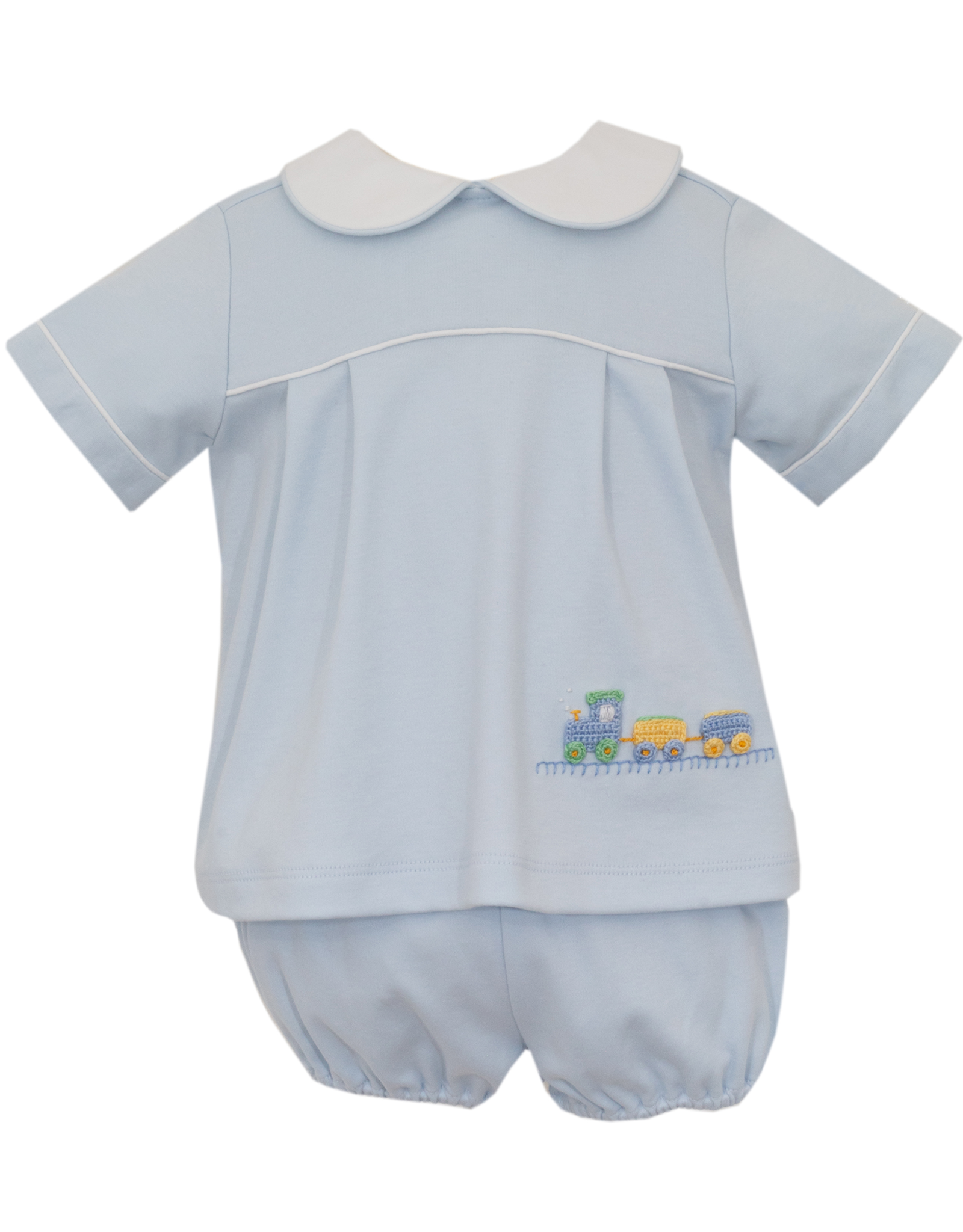 Petit Bebe 474M2 Train Knit Diaper Set