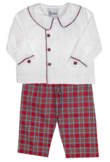 Delaney 26 Boy 2pc Red Plaid Pant Set