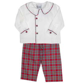 Delaney Boy 2pc Red Plaid Pant Set
