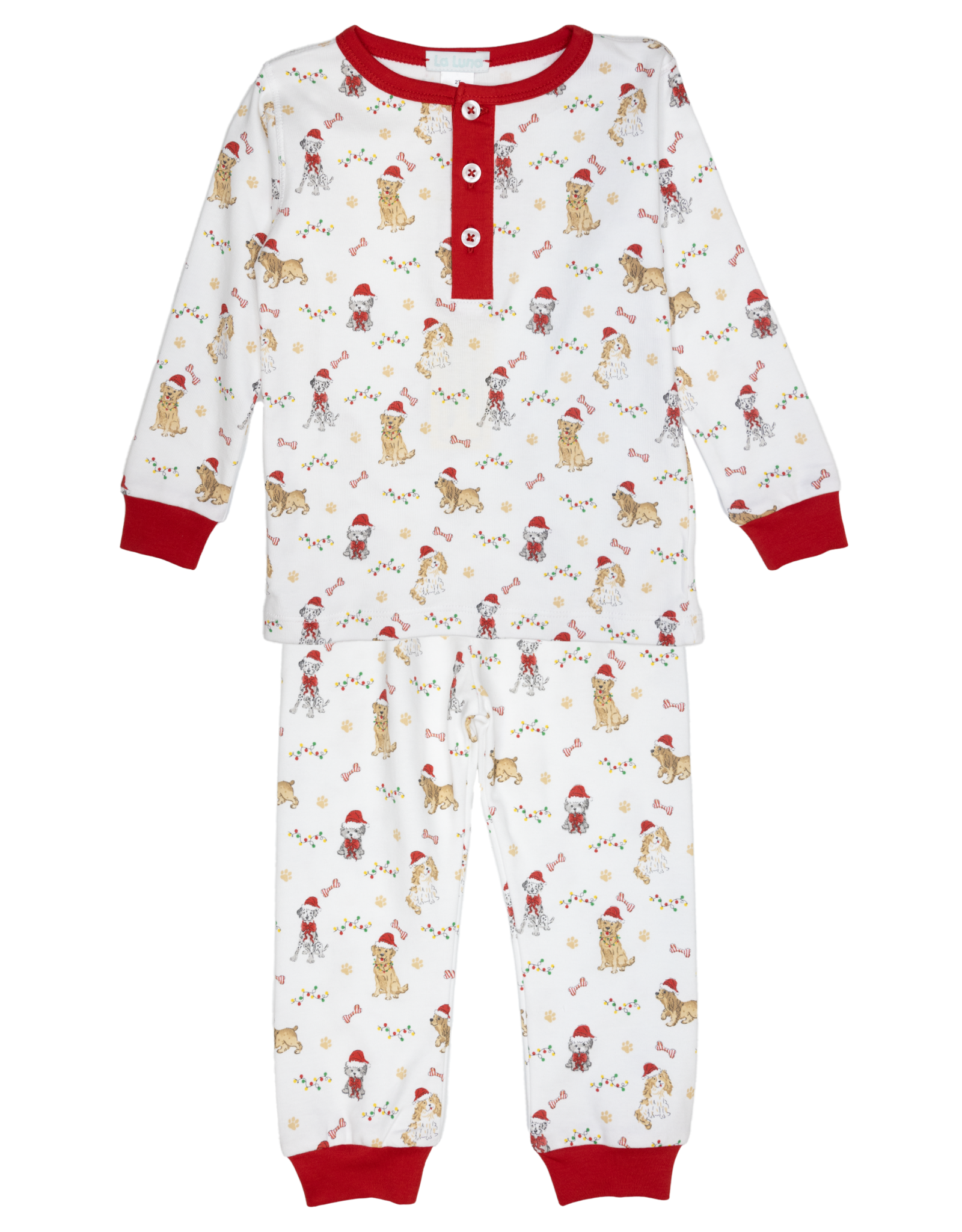 Lulu Bebe LBF24 Santa Puppy 2Pc PJ Set