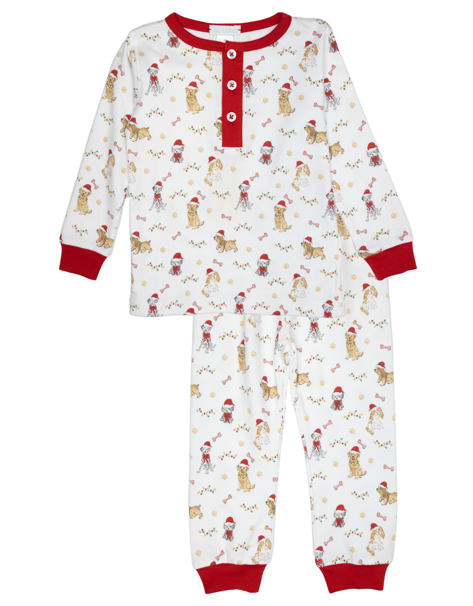 Lulu Bebe LBF24 Santa Puppy 2Pc PJ Set