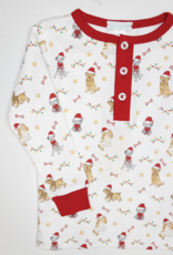 Lulu Bebe LBF24 Santa Puppy 2Pc PJ Set