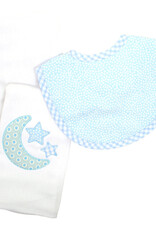 3 Marthas 3M boxed burp/bib set lullaby blue