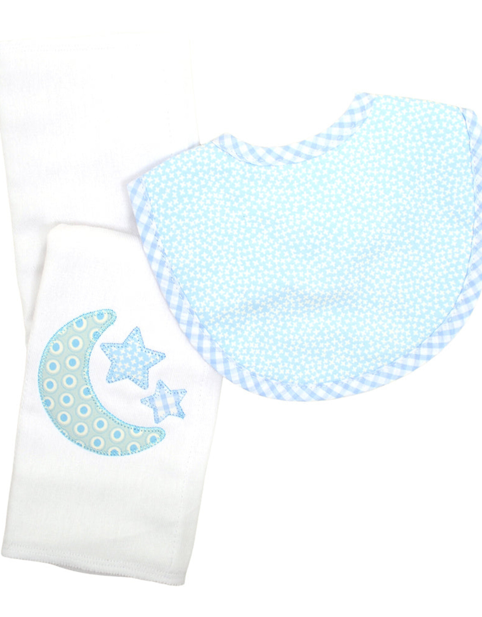 3 Marthas 3M boxed burp/bib set lullaby blue