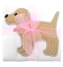 3 Marthas appliqued burp pad lab puppy pink