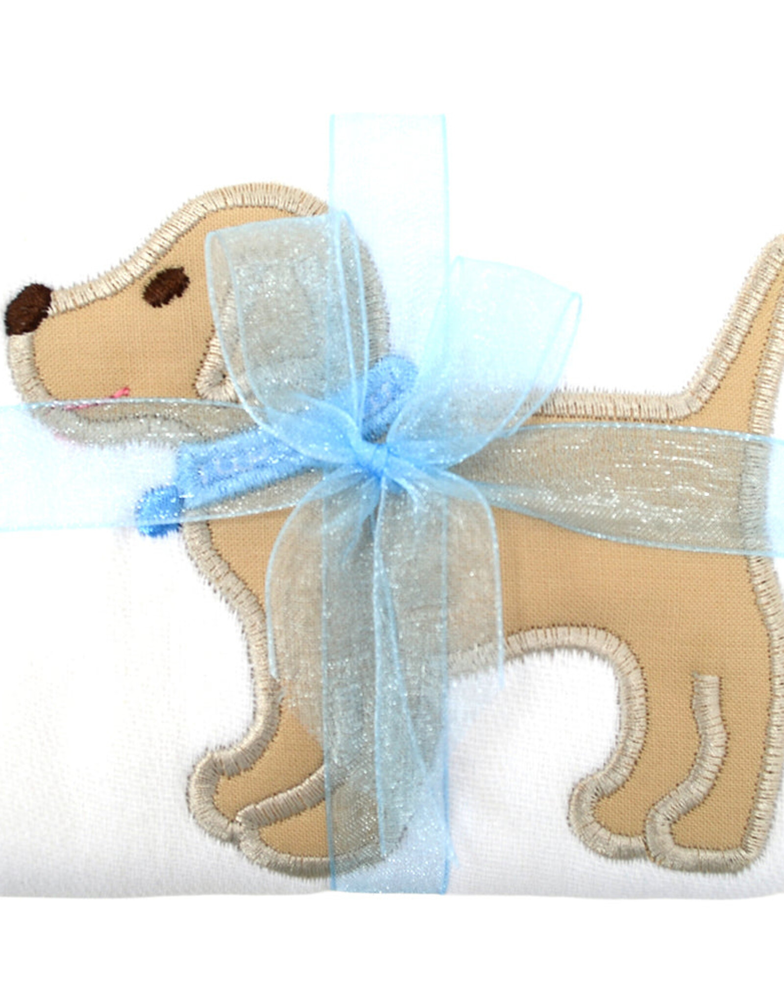 3 Marthas 3M appliqued burp pad lab puppy blue