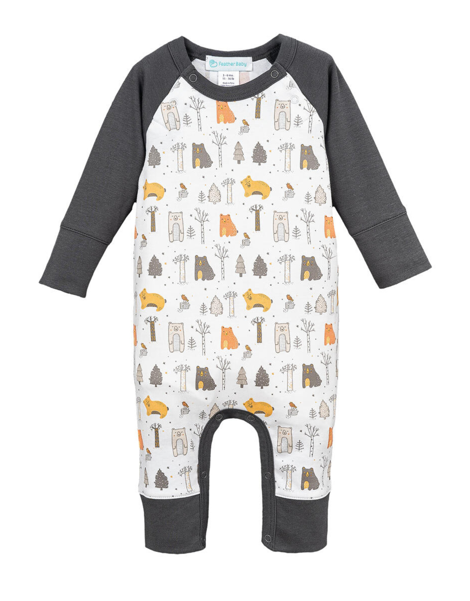 Feather Baby FBF24 Sailor Sleeve Romper Drowsy Bears