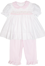Petit Ami 3-4367 Pink Dot Smocked Pant Set