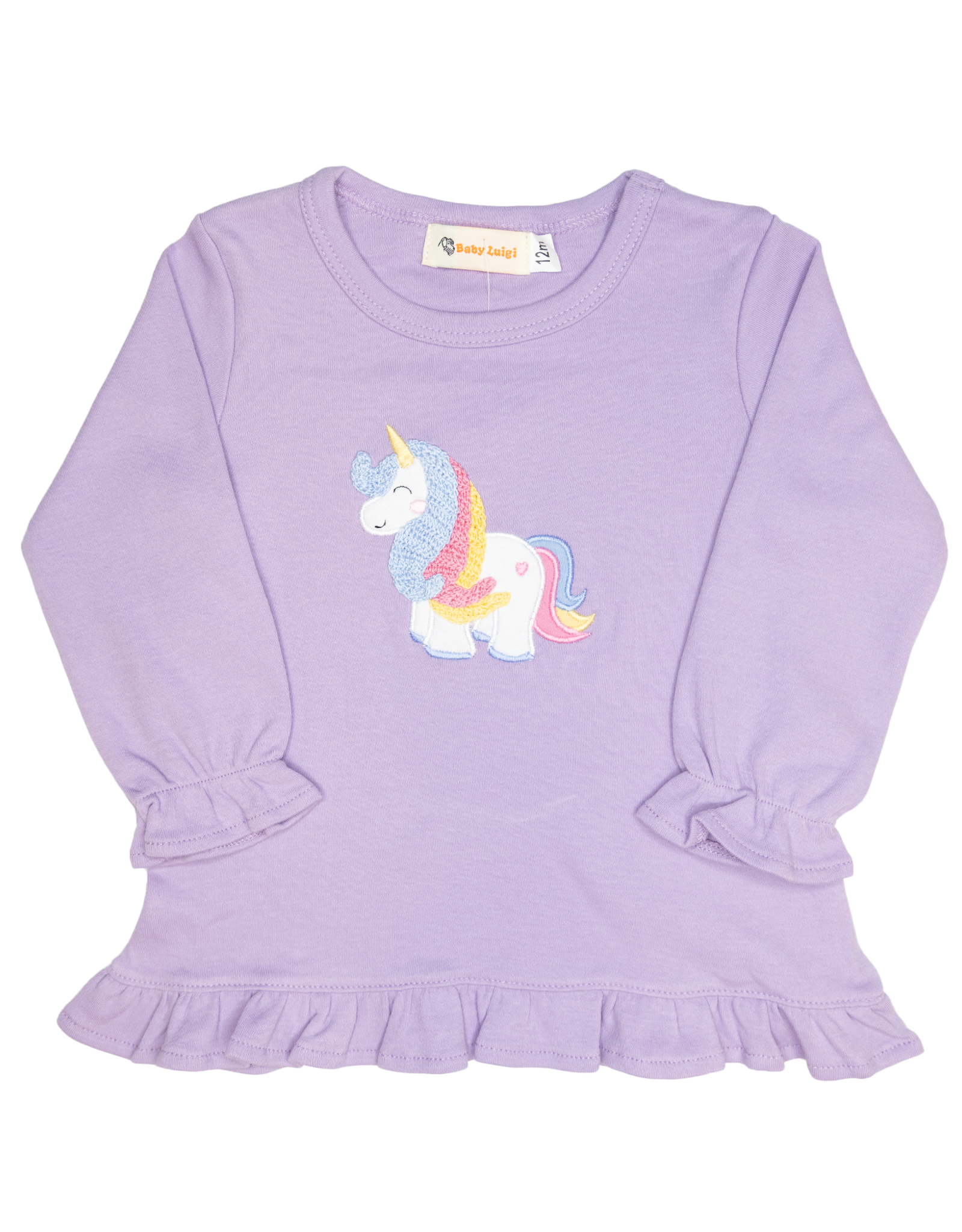 Luigi F24 Ruffle Shirt Lavender Unicorn
