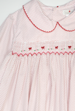 Petit Ami 4372 Red Smocked bow Pant Set